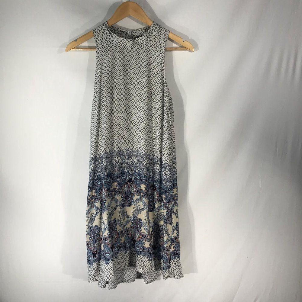 Francescas Alya Small Beige Navy Pattern Dress 0085
